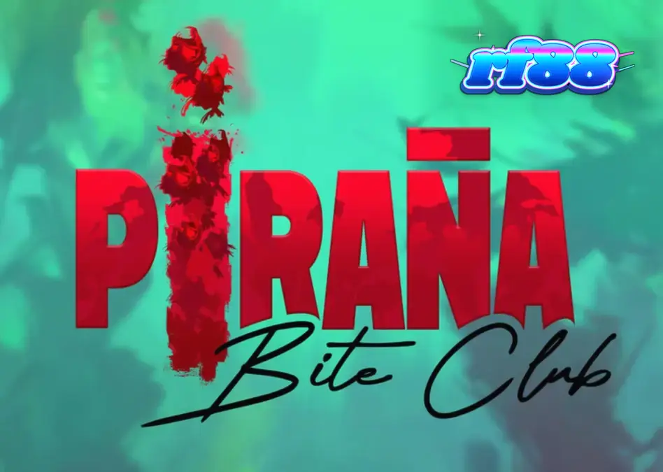 Pemandangan visual slot Piranha Bite Club dengan estetika retro pin-up dan elemen air tropis.